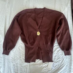 Elegant Brown Cardigan Sweater